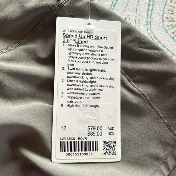NWT Lululemon Speed Up HR Short 2.5” Size 12 Rover‎ Gray Green - Picture 6 of 7